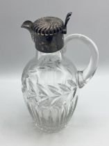 A sterling silver topped claret jug by Sampson Morden & Co. London 1886 24cm H