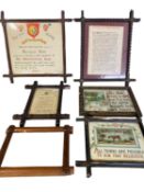 Quantity of vintage rustic oak framed pictures of poems, sayings, prayers etc