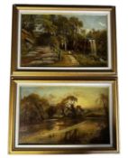 J J SYER, CIRCA 1880, pair, oil on canvas, signed J Syer, in gilt frames, 29 x 46.5cm