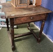 Oak low boy, with single drawer, splits to top