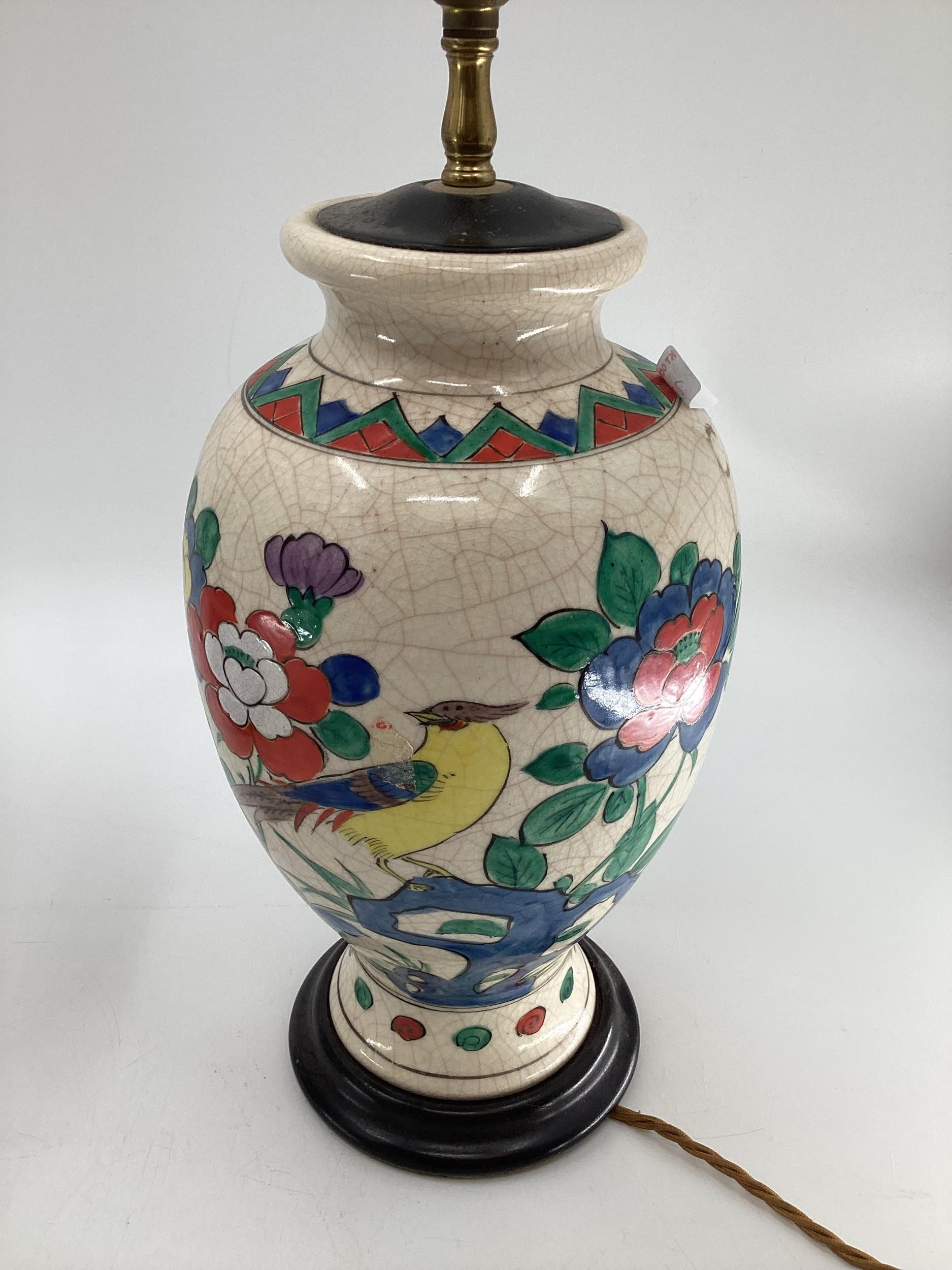 AN oriental ginger jar, converted to a lamp, another baluster shaped lamp and some Norwegian - Image 4 of 15