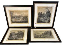 A set of four black and gilt framed and glazed lithographs " Geo Lambert, From a Picture in the
