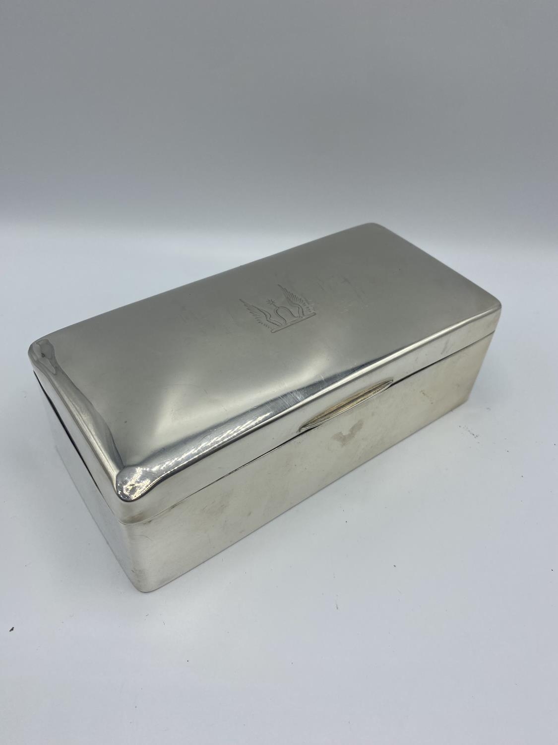 Sterling Silver cedar lined cigarette box, by Elkington & Co, Birmingham 1904, 18 cm x 8 x 6; and - Image 6 of 11