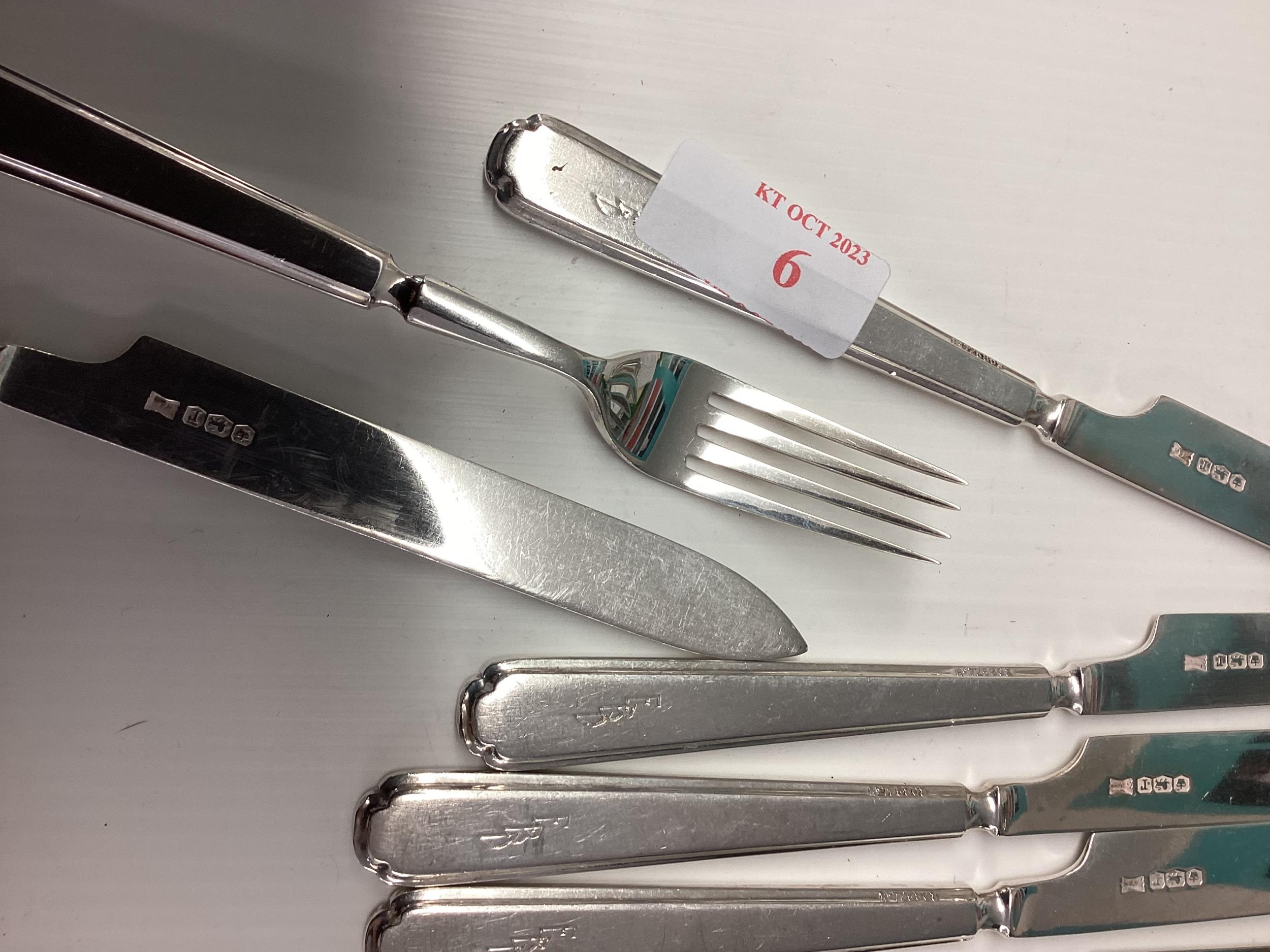 Collection of 18 Knives and Forks, fish, fruit, Initials FBO, approx 73 ozt - Image 2 of 3