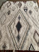 A modern Berber cream rug, with colour diamond geometric design patterns 180 x 246cm