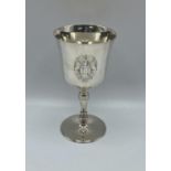 A sterling silver goblet by CJ Vander London 1974 324g from Assay office Chairman Birmingham