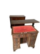 A red leather top desk and other general furniture to clear