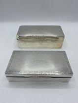 Sterling Silver cedar lined cigarette box, by Elkington & Co, Birmingham 1904, 18 cm x 8 x 6; and