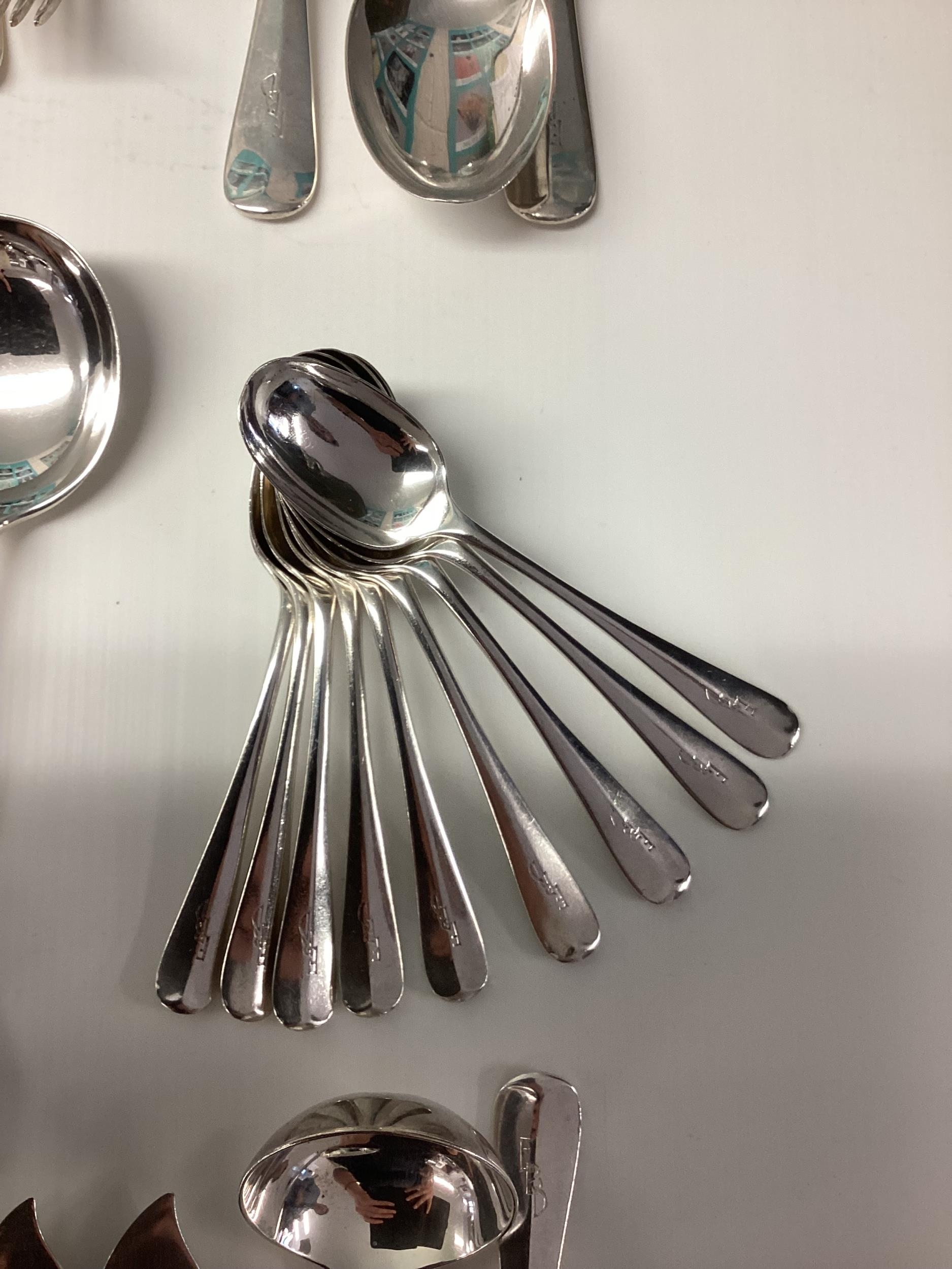 A Sterling silver flatware service (110 pieces), approx 192ozt, initials FBD - Image 3 of 9