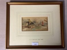 Gilt framed watercolour, titled to mount J F Taylor