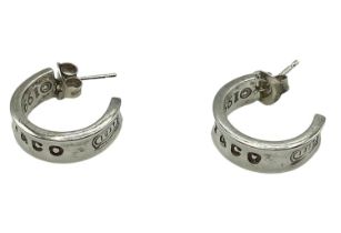 A pair of sterling silver half hoop Tiffany earrings, both marked Tiffany 5.47 g