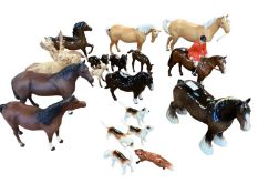 Quantity of china to include Beswick Horses, Beswick Huntsmen and Hounds, Beswick Stag, Beswick