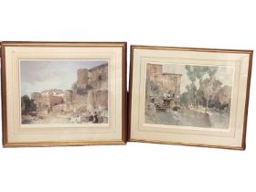 Wiliam Russell FLint ( ) British, Pair of limited edition prints in gilt glazed frames of Italian