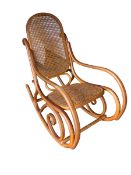 A Thonet Bergere rocking chair. Bergere in good order, no losses or damage. One leg damaged by dog