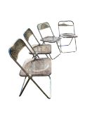 Giancarlo Piretti (b.1940) for Castelli 4 'Plia' chairs, circa 1967 Chromed aluminium, tinted/smoked