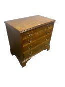 A small oak chest of 4 graduated drawers, split to top, 72cmH x 48cmD x 78cmWide