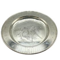 A sterling silver presentation charger. Prix De L'Arc De Triomphe. . Spink and Son. London 1994.