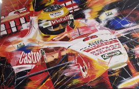 ERIC JAN KREMER (b. 1962) unframed stretchered oil on canvas. Williams Formula 1, signed lower