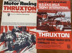 Two BARC motor racing posters, International motor racing Thruxton April 15th 1968 Artwork by Dexter