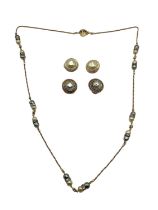 A collection of Chanel couture costume jewellery to include Pearl Marcasite set necklace 84 cm in