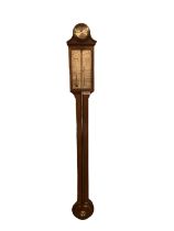 Mahogany stick barometer, 99cm High overall