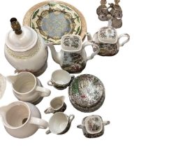 The Hunter pattern by Myott china part set, as found, and a mixed quantity of other items china,