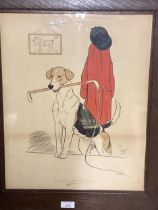 Cecil Aldin print, "Hunting Appointments"44 x 35cm, in wooden glazed frame (some browning to print);