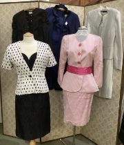 Vintage ladies suits to include Caroline Charles, Jasper Conran, David Butler, and Betty Barclay