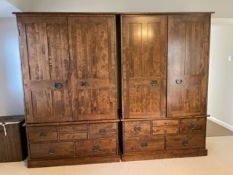 Pair of two door, 4 drawer wardrobes, full width interior hanging rail, H 190, W 126cm, retailed