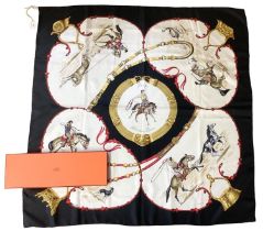 HERMES silk scarf, Pampa, in original Hermes box, generally good condition, tony mark to centre