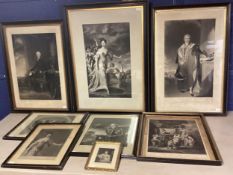 Country House Clearance pictures: a quantity of framed and glazed black and white engravings, to