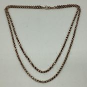 A 9ct gold albert chain converted to necklace, 96cm, 20grams