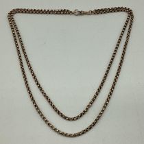 A 9ct gold albert chain converted to necklace, 96cm, 20grams