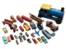 Quantity of vintage toys, to include a large train, Triang Express, all as found