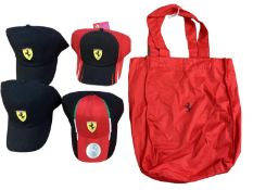 A collection of Ferrari Formula 1 memorabilia to include 4 caps, most with original tags and a