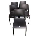 Set of 6 moulded plastic and metal chairs Ikea Teodores