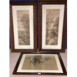 Framed and Glazed hunting print, "Not a Drawing Room Story" 47 x 63 cm approx, and a pair of