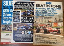 Three original motor racing posters, one with original official programme (see photos) all