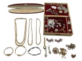 A collection of costume jewellery and cocktail watches.