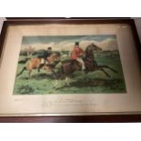 Two framed and glazed John Leech hunting prints 45 x 70cm, condition good; and "No Consequence" 58 x