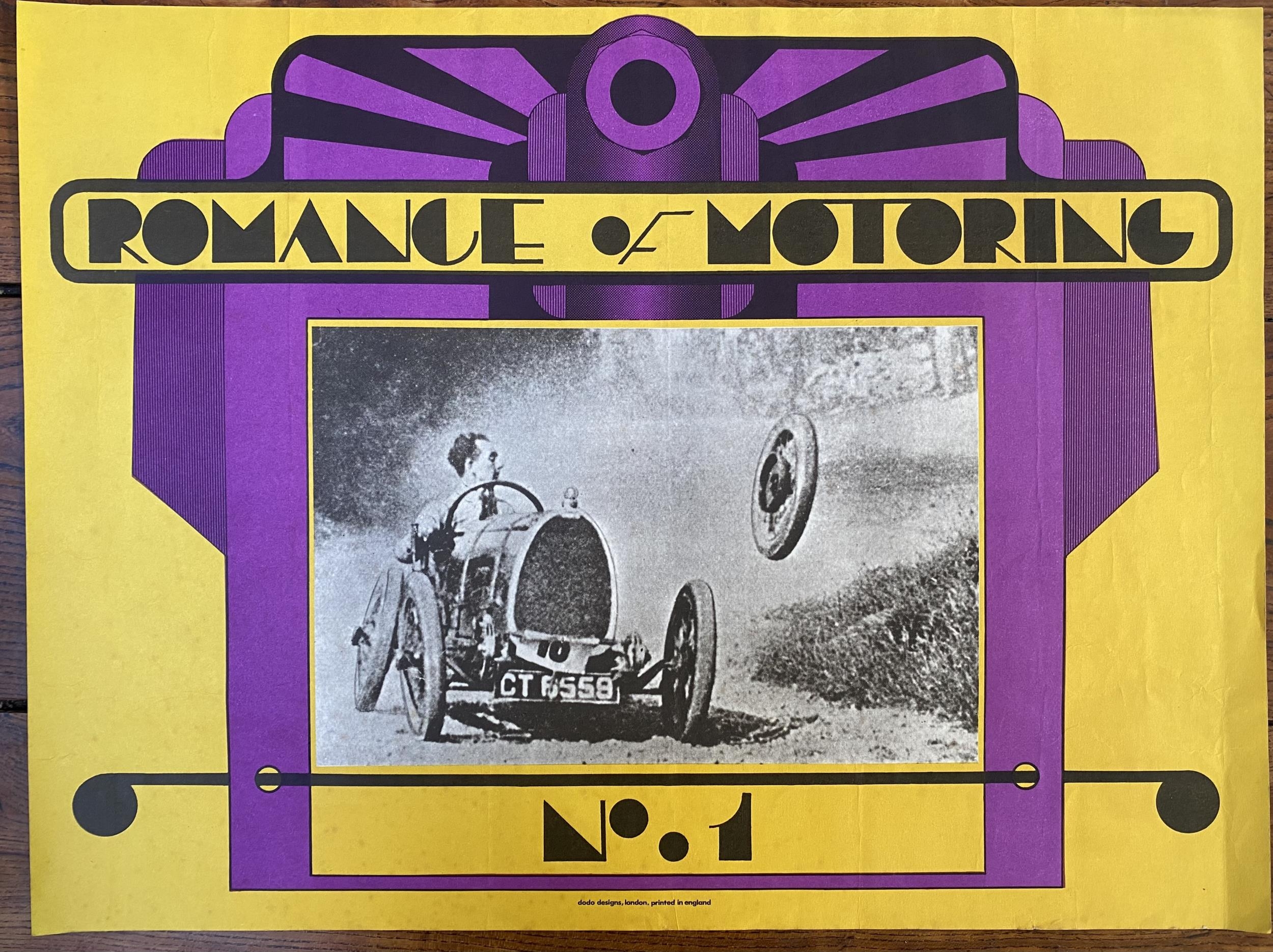 Original Romance of Motoring Poster No.1. 2/6 verso. Dodo Designs London. Condition, very slight