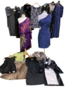 Large quantity of modern and some designer dresses, mainly evening and suits, to include ARMANI,