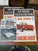 Three original Telegraph posters, x 2 Sunday Telegraph Ferrari poster 'Man behind the prancing