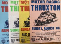 Four original BARC motor racing posters. Thruxton, May 19th, July 7th, August 4th, October 13th,