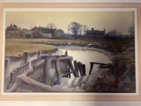 A framed and glazed watercolour, country scene, 64 x 83 incl frame