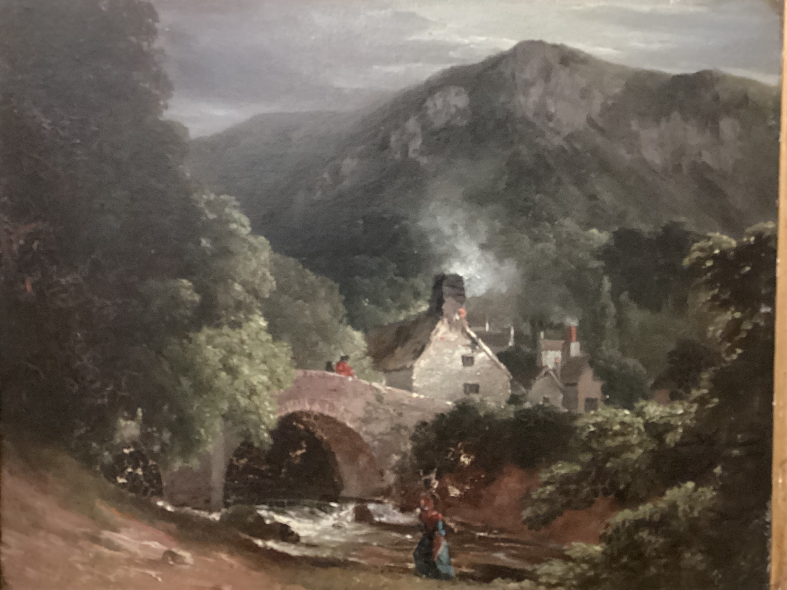 Edmund Gill (1820-1894), view at Lynmouth North Devon, oil on board in a unglazed gilt frame, signed - Image 2 of 4