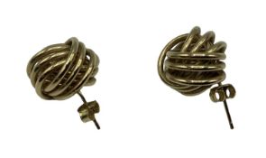 A pair of 9ct gold knot earrings, 4.0grams