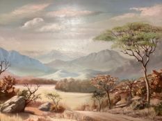 Oil on Panel, African study, signed lower right Heinrick Cloete 69; 69cm x 100cm; in wooden frame,