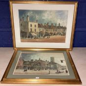 PAUL BRADDON, two gilt glazed pictures, one titled verso "Memories of old Birmingham , Bryans old