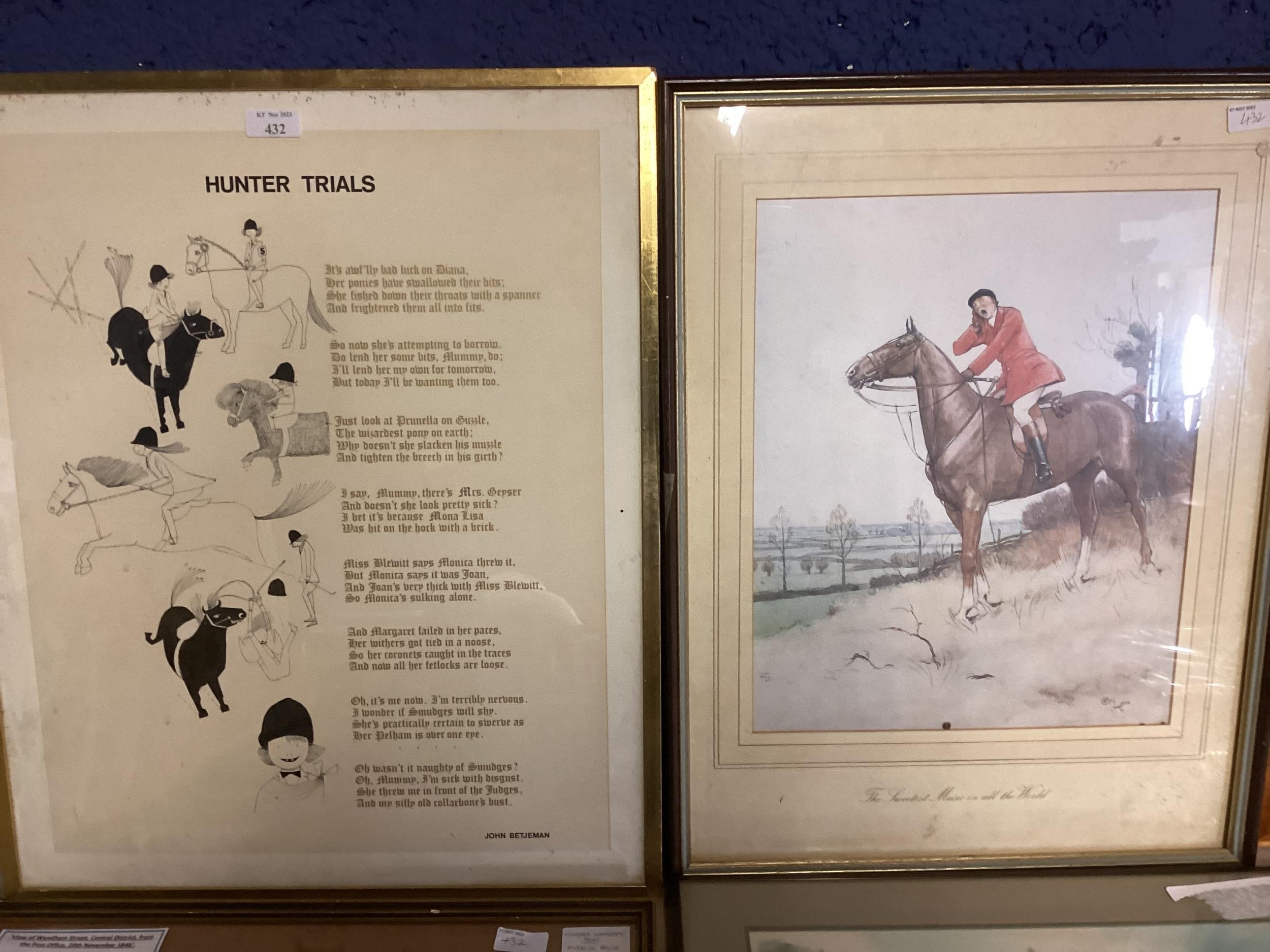 Quantity of general equestrian and hunting prints including Pears, John Betjeman Poem (approx 12- - Image 2 of 5